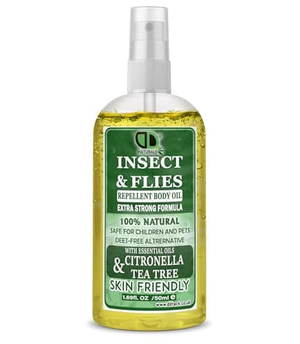Insect Repellent with CITRONELLA & Tea Tree Essential Oil Repellent Against Mosquitoes, Biting Insects, Flies and Ticks for Body Oil Deet Free (50ml Spray) — view 2