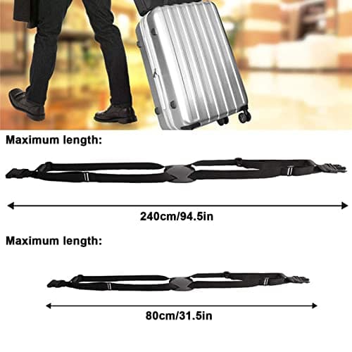 Travel Belt Luggage Strap, Adjustable Portable Travel Luggage Accessories, Portable Cross Bungee for Packing, Space Saver Belt for Connecting Bag Pocket — view 2