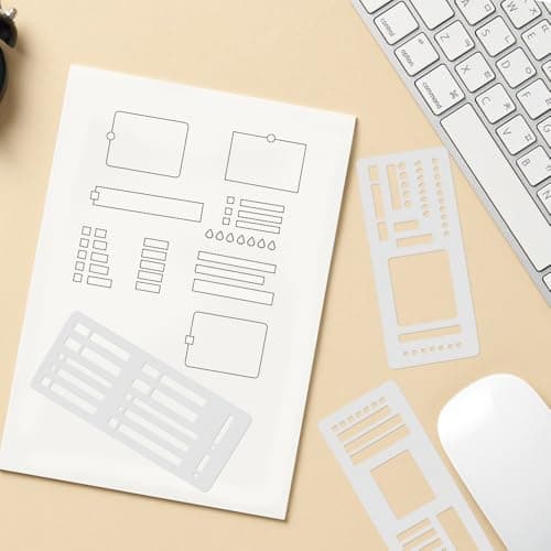 6 Pack Stencils Drafting Tools, FineGood Handmade Flexible Record Template,Reusable Templates Planner Stencils for Journaling Checklists Boxes Lines & Daily Planning — view 4