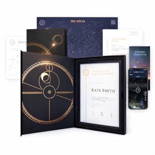 Name a Star Gift Box Set – White Design – Personalized Star Certificate & Map – Unique Gift for Anniversaries, Couples & Memorials