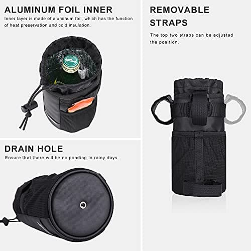 Rhinowalk Bike Handlebar Water Bottle Holder Bag Bicycle Front Insulated Stem Bag Drink Cup Holder — view 5