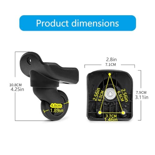 swynrf Luggage Replacement Wheels 4Pcs Suitcase Replacement Wheel Wear Resistant Luggages Wheels for Most Suitcases Repair — view 3