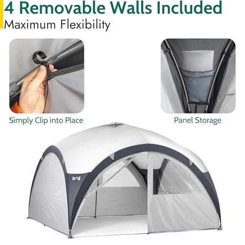 Trail Steel Dome Gazebo with Zip-Away Sides, Carry Bag, 3.5m x 3.5m — view 4