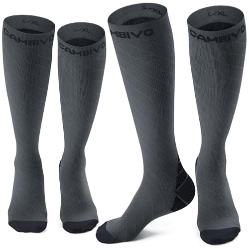CAMBIVO Compression Socks for Women & Men 2 Pairs, Travel Flight Socks