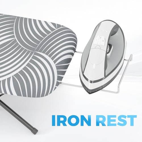 KINGRACK Foldable Small Ironing Board with Iron Rest, 30×76 cm,Grey & White — view 4