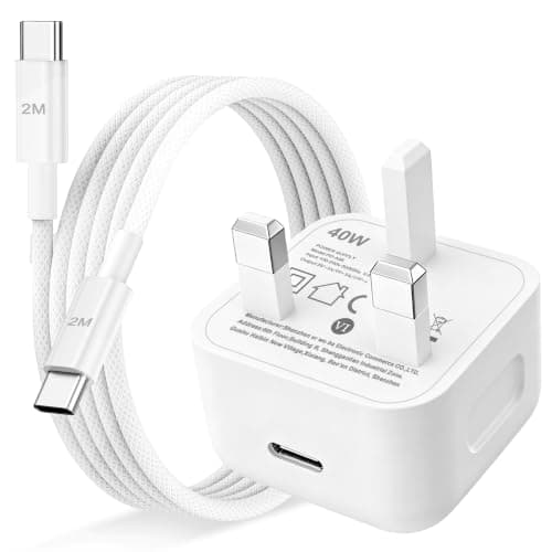 40W USB C Charger for iPhone 17/17 Pro/17 Pro Max/Air/16/15 Plus/Pro/Pro Max/iPad Pro/Air, iPhone 15 16 17 Charger USB C Fast Charger Plug with 2M Nylon Braided USB C Cable,USB C Charger Power Adapter