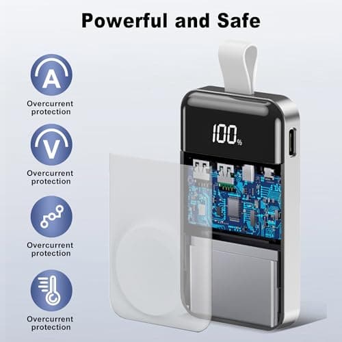 EFAITHLIFE Apple Watch Power Bank for Series 10/Ultra 2/9/8/SE/Ultra/7/6/5/4/3/2/1, iPhone Samsung and More, Portable Apple Watch Charger Wireless for Travel Essentials (Blue) — view 6