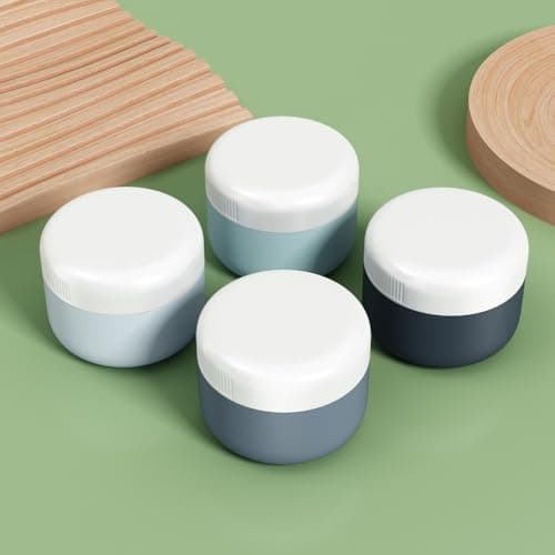 Aurdox Travel Pots, Containers for Toiletries, Silicone Cream Jars with Spatulas Tool and Clear Bag, TSA Approved Mini Travel Size Containers, Leak-proof Essentials for Cosmetic 40ml /(4 Pack) — view 3