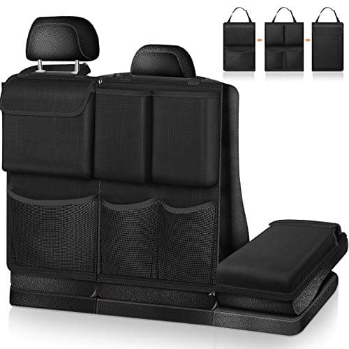 FINPAC Car Boot Organiser, Detachable Seat Back Hanging Organisers, Black-Orange