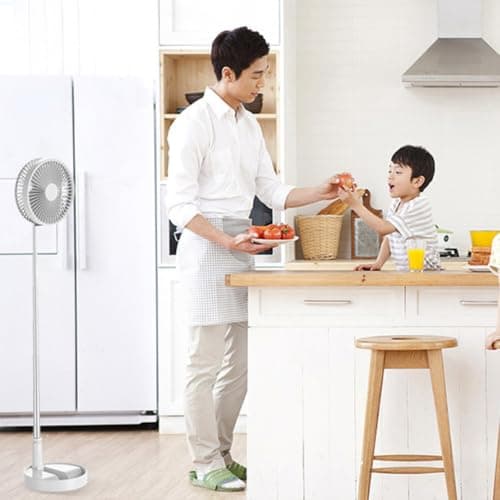 Portable Foldable Fan, 3-in-1 Rechargeable Pedestal & Desk Fan, 7200mAh Battery, Foldable Standing Fan, 39" Height Adjustable, 4 Speeds Quiet Telescopic Fan, USB Cordless Fan for Home, Camping (Pink) — view 6