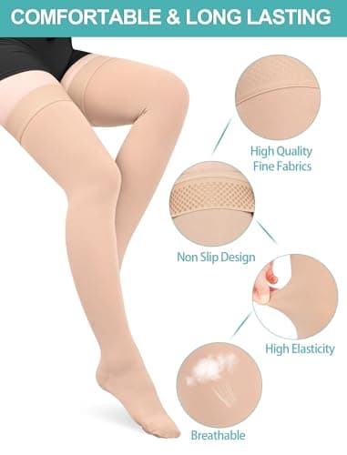 15-20mmhg Lang Compression Socks for Women Men Lipedema Thigh High Socks — view 5