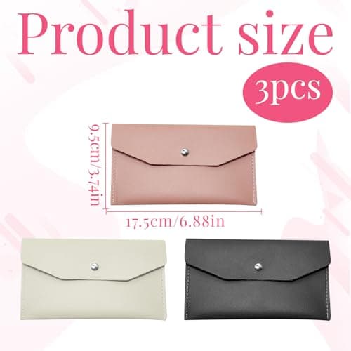Money Wallet, 3 Pcs PU Leather Money Wallets for Cash, Reusable Cash Wallet, M oney W allets for Cash Gifts, Cash W allet for Notes, for Men Women Cash Check Billing, Minimalist Design — view 2