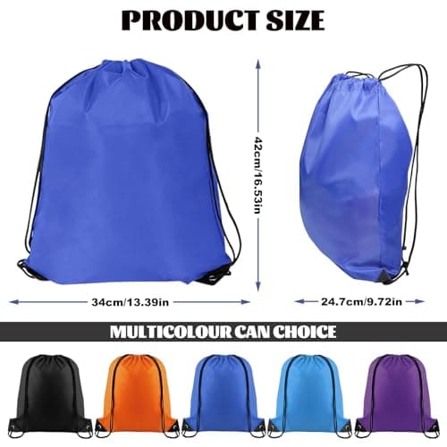 Yoolly Drawstring Bags, PE Bags Drawstring Gym Bags String, Waterproof Sack for Mens Womens Kids, Drawstring Backpack for School, Sports, Travel, Swimming, Beach (Purple) — view 3