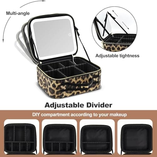 Travel Makeup Bag with LED Mirror, Portable Cosmetic Bag Make up Organizer — view 6