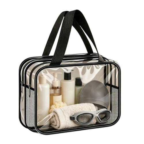 Funnasting Clear Toiletry Bag, Waterproof PVC Travel Wash Bag