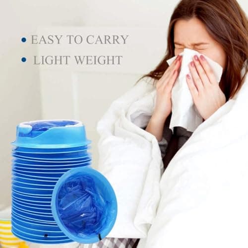 20Pack Vomit Bags Disposable Barf Bags,1000ml High Density Emesis Bags with Snap,Perfect for Morning Sickness,Kids,Pregnant Woman,Car Motion Sickness，Airsick (Light Blue) — view 5