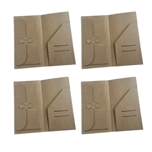 Maqulae Kraft Paper Pockets for Travel Diary, 4-Pack Vintage File Folder — view 5