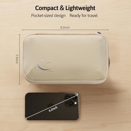 OrgaWise Cable Organiser Bag, Electronic Organizer Travel Case, Water Resistant Travel Accessories Bag Tech Pouch for Charger Adapter Power Bank Hard Drive (Beige) — view 3
