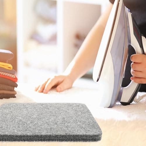 TOMETURE Travel Iron Wool Felt Ironing Pad Mat 8x8 Inch Heat-resistant Pressing Mat for Sewing and Quilting Portable Easy to Carry Felted Wool for Home Use — view 5