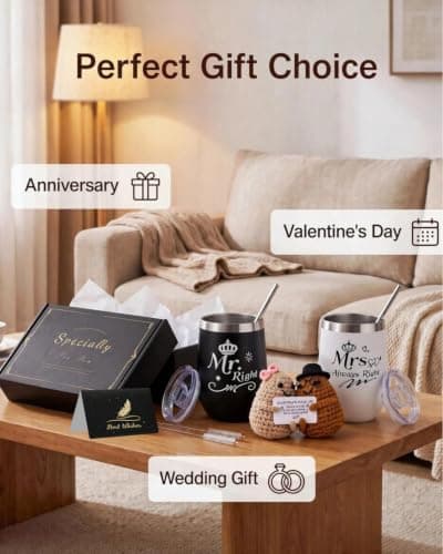 RYLIFEOGI Wedding Gifts Mr Right and Mrs Always Right Mugs — view 5