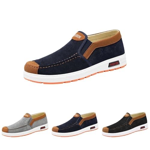 Casual Shoes Comfort Lightweight Driving Travel Walking Shoes Lightweight Breathable Mesh Sneakers Slip On Low-Top Sneakers Anti Slip Texture Soled Boat Shoe for Everyday Casual Wear Blue — view 5