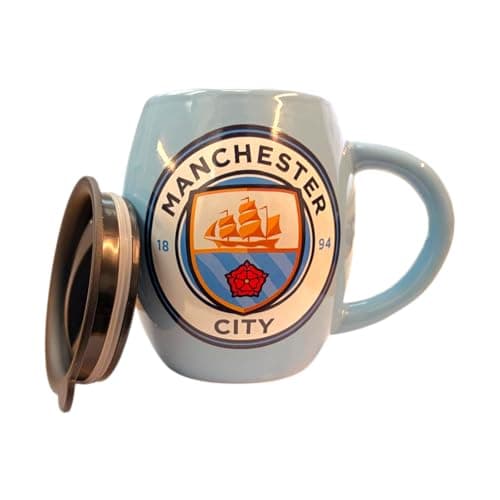 MANCHESTER CITY FC Tea Tub Travel Mug Coffee Ceramic 500 ml with Lid Official Merchandise