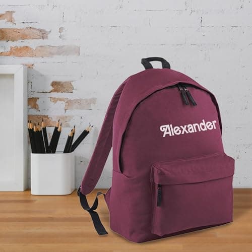 Print Maniacs Personalised Kids Backpack for Back to School 18 Litres Rucksack with Name Ideal for Boys, Girls, Toddlers,and Primary School Doll Students Perfect School Bag Burgundy — view 6