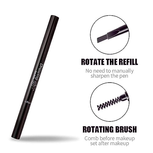 MUNSKT Eyebrow Grooming Kit, 5PCS Stainless Steel Set with Travel Case, Tweezers, Scissors, Eyebrow Pencil, Razor, Eyebrow Brush Comb, Thrush Template for Women Men — view 6