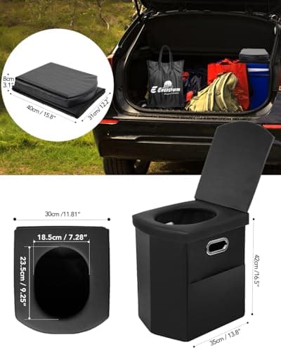 E EASTSTORM Camping Toilet 16.5'' Home Height Foldable Soft Seat — view 4