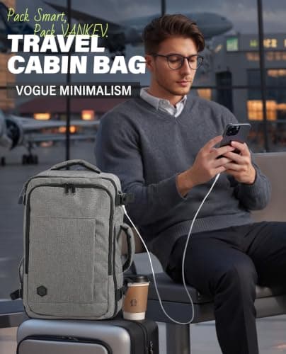 VANKEV 40x20x25 Ryanair Cabin Bag Underseat Travel Backpack Hand Luggage — view 2
