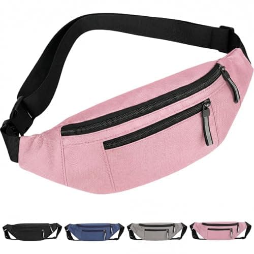 Bum Bag – Lightweight Waist Bag & Waterproof Fanny Pack for Women & Men, Secure Travel Belt Bag for Festivals, Hiking, Running, Holidays – Ideal Bum Bags for Ladies & Men (Pink)