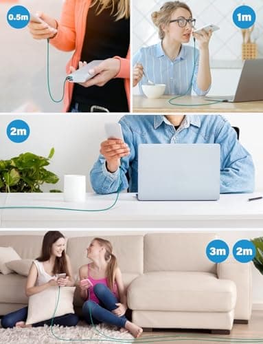 AUFU Magnetic Charging Cable, Magnetic Charger Cable 6 Pack [0.5m/1m/2m/3m], USB C 360° and 180° Rotatable With Micro/Type C for Smartphone — view 5