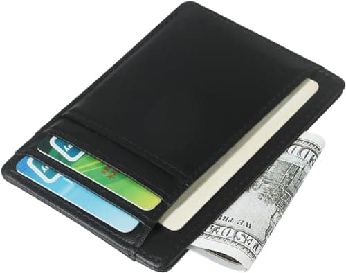 TRIXES Black Vegan Leather Card Holder with RFID Blocking — view 3