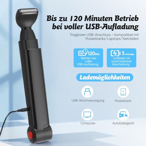 Back Razor for Men, Foldable Men's Body Razor with 2 Removable Shaving Heads & Ergonomic Arm Extension, Foldable Back Razor for Back, Face, Chest & Shoulder Care — view 2
