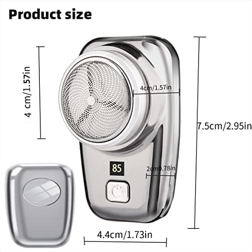 Mini Portable Electric Shaver, Electric Razor for Men,Pocket Size Mini Shaver, USB Rechargeable Portable Beard Trimmer, one-Button Operation and Space Saving, Waterproof, Travel Essentials — view 3