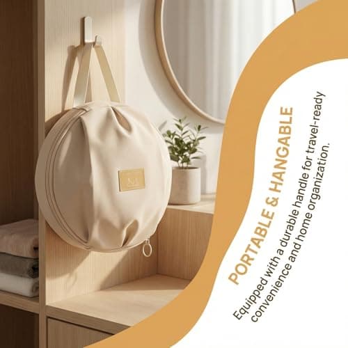 Spherical Travel Underwear Organizer, Waterproof Oxford Cloth Lingerie Pouch, Large Capacity Bra Storage Bag with Handle for Travel & Home — view 6