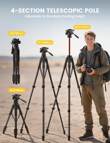 Lamicall 67inch Camera Tripod, [Rapid Leg Deployment] Camera Stand — view 6