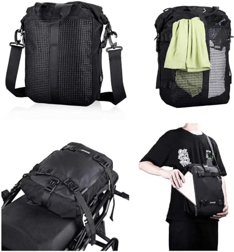 abamita Waterproof Motorcycle Tail Bag 10L Motorbike Rear Rack Storage Bag Saddle Pannier for Touring Adventure Commuting Black — view 6