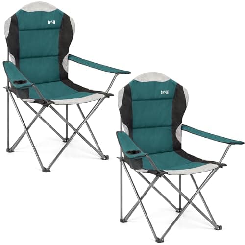Trail Kestrel High Back Camping Chairs, Teal, 2 Pack