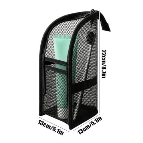 Large Capacity Freestanding Travel Toiletry Bag Waterproof Makeup (Black) — view 6