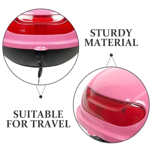 CLISPEED Motorcycle Tail Box with Backrest for Women with Secure Storage and Reinforced Pp Material, Pink Travel Top Case Rear Trunk Luggage Carrier for Motorbike — view 3
