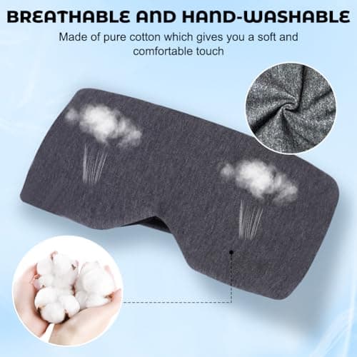 ACWOO Cotton Sleep Mask, Light-Blackout Sleeping Mask with Storage Pouch, Super Soft and Comfortable Eye Blinder, Sleeping Aid Eye Mask for Women & Men, Nap, Travel, Gifts, Meditation, Shift Work — view 2