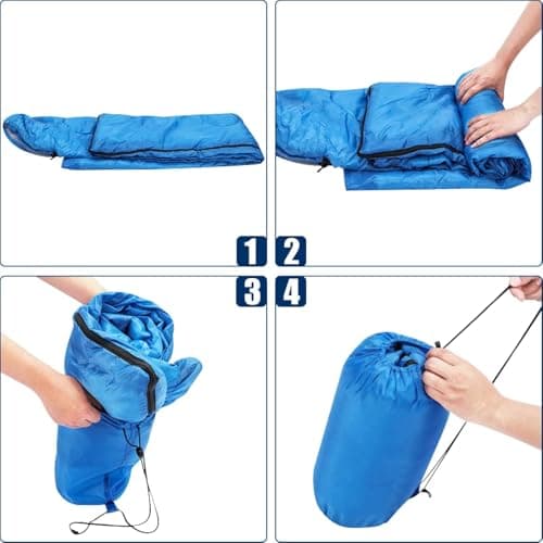 M.J COMFY-LIFE Sleeping Bag 200g Cotton Fill, Comfort 5°C to 15°C Blue — view 5