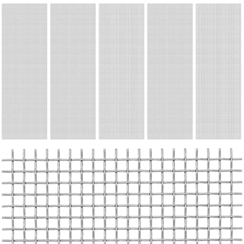 SHINEOFI 5Pcs Bumper Repair Kit Mesh Stainless Steel Mesh Screen for Car Bumper Repair and Plastic Filler Welding, 5.9 X 1.97 Inch