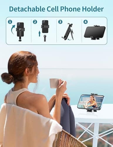 Selfie Stick for iPhone, 41'' Extendable Selfie Stick Tripod for Smartphone with Detachable Phone Holder & Wireless Remote Phone Tripod Compatible with iPhone, Samsung, Smartphone, GoPro — view 4