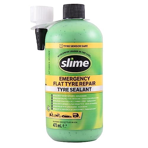 Slime 10125 Flat Tyre Puncture Repair Sealant, Smart Repair Kit Refill, suitable for cars, Non-toxic, eco-friendly, 473 mL (16oz) bottle