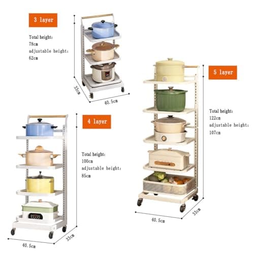 Portable Folding Festival Cart with Wheels 3 Tier Expandable Microwave Shelf & Pot Rack for Camping Outdoor Events & Storage Solutions Versatile nizer for Home & Travel — view 4