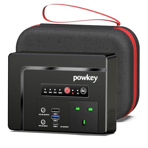 Powkey Power Bank 97.68Wh 100W/230V AC,PD 65W Solar Generator Camping