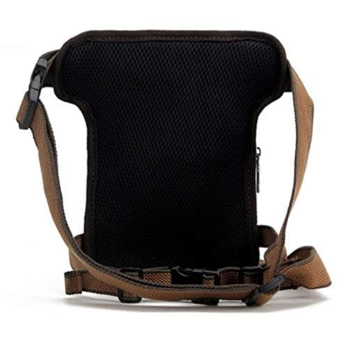 Men Drop Leg Bag Thigh Pouch Motorcycle Tactical Military Canvas Belt Fanny Pack Travel Riding Coffee — view 4