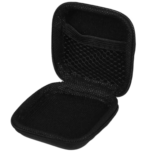 KICHOUSE Mini Headphone Storage Box Case Portable Hard Eva Carrying Case with Soft Lining Mesh Pocket for Earbuds Earphones Usb Cable Small Accessories Travel